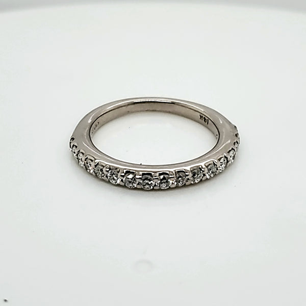 14kt White Gold and Diamond Wedding Band