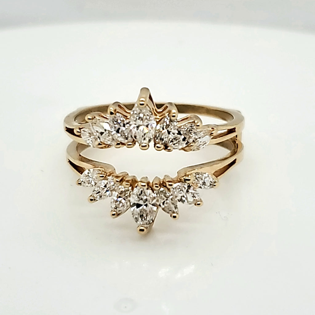 14kt Yellow Gold and Diamond Ring Guard