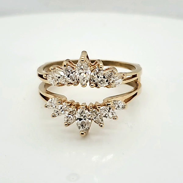 14kt Yellow Gold and Diamond Ring Guard