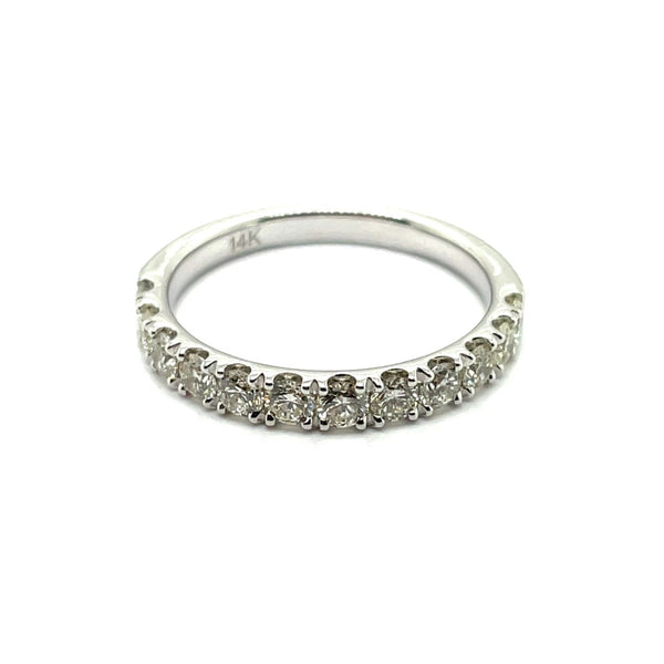 14kt White Gold 0.75Ctw Diamond Stackable Wedding Band