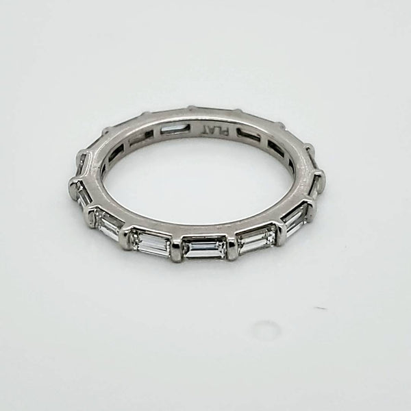 14kt White Gold Baguette Cut Diamond Eternity Wedding Band