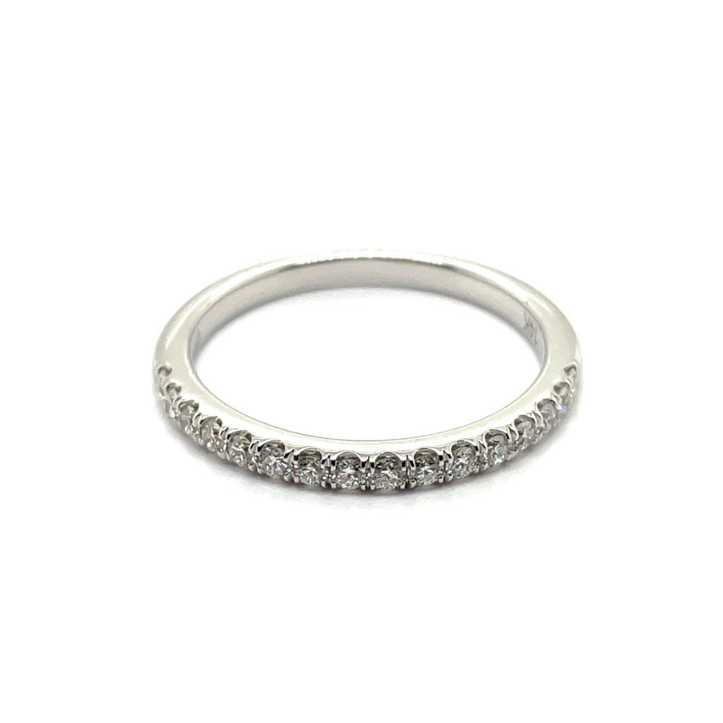 14Kt White Gold 0.27Ctw Diamond Stackable Wedding Band
