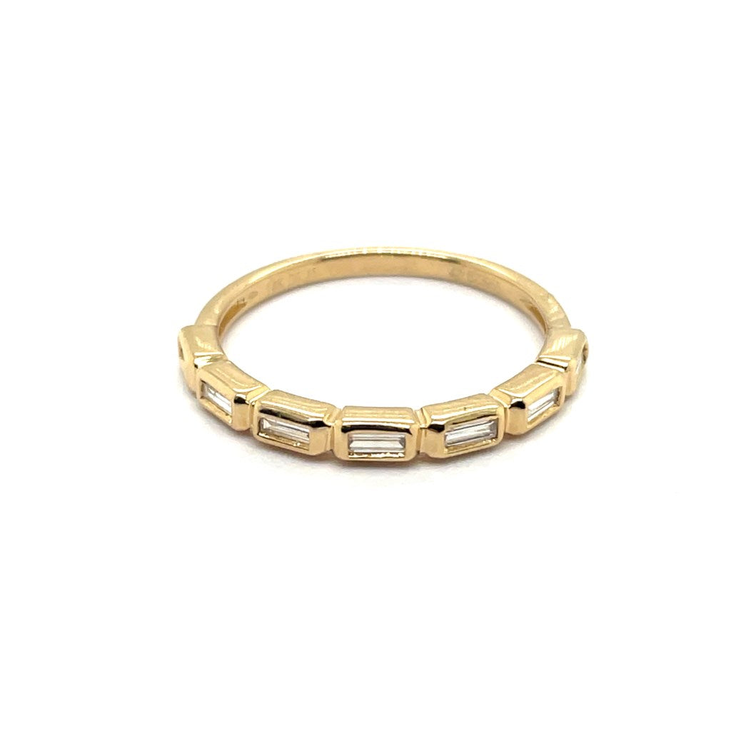 14Kt Yellow Gold 0.22Ctw Baguette Diamond Wedding Band