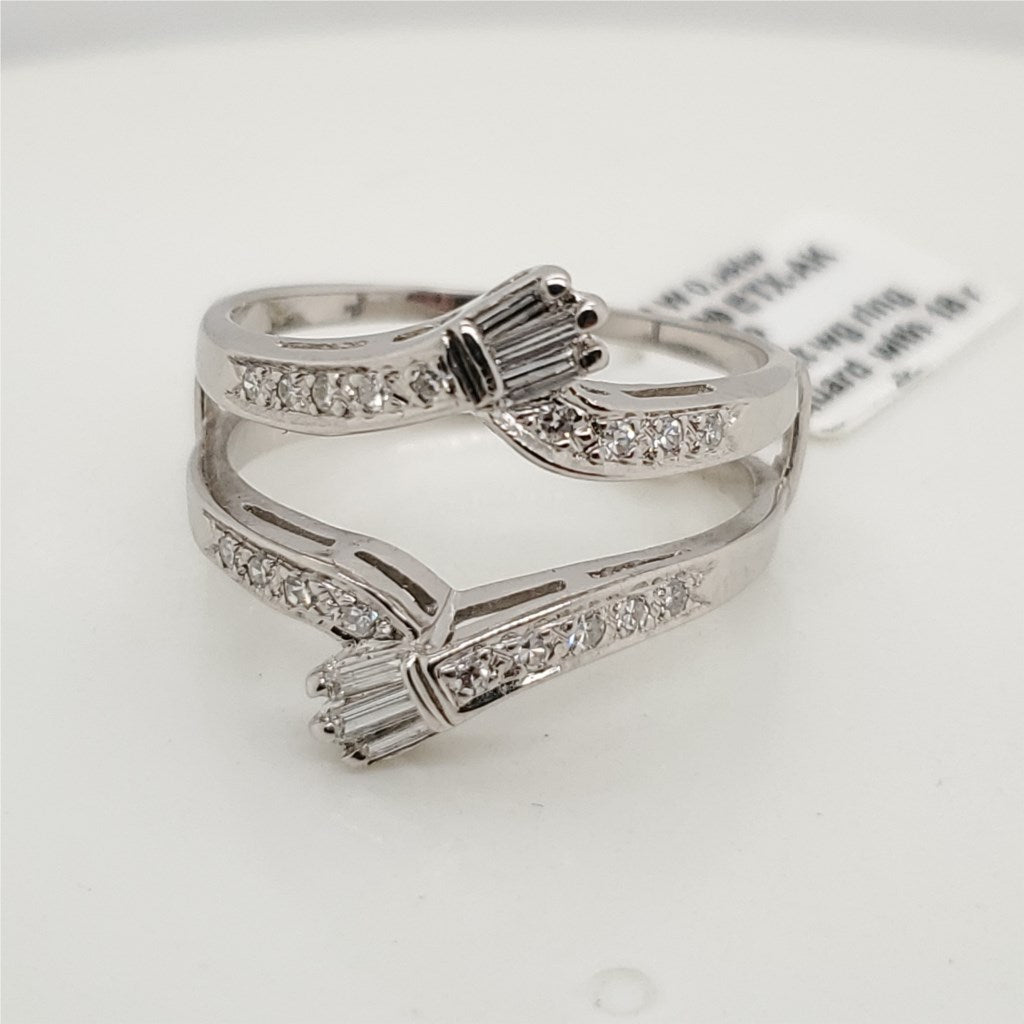 14kt White Gold Diamond Ring Guard