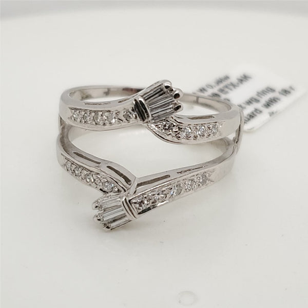 14kt White Gold Diamond Ring Guard
