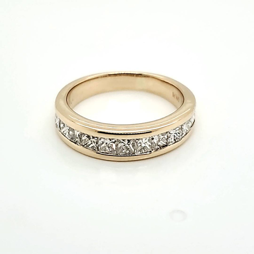 14kt Gold Princess Cut Diamond Wedding Band