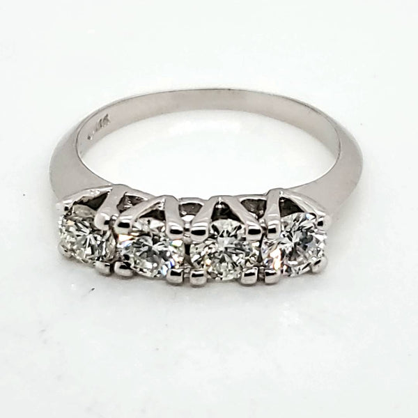 Vintage 14kt White Gold and Diamond Wedding Band