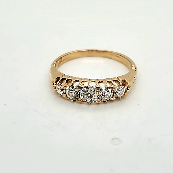 Antique Old Mine Cut Diamond Wedding Band