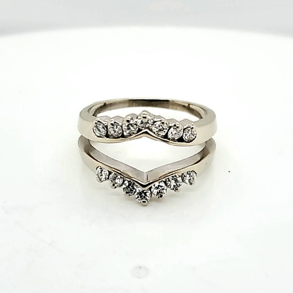 14kt White Gold Diamond Ring Guard