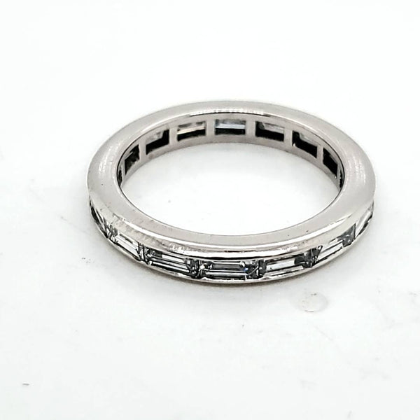 Platinum and Baguette Diamond Wedding Band