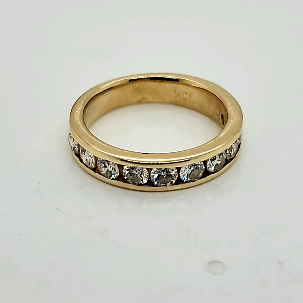 18kt Yellow Gold and Diamond Wedding Band