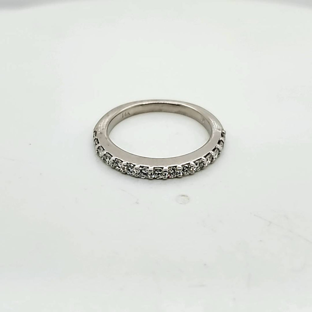 14kt White Gold and Diamond Wedding Band