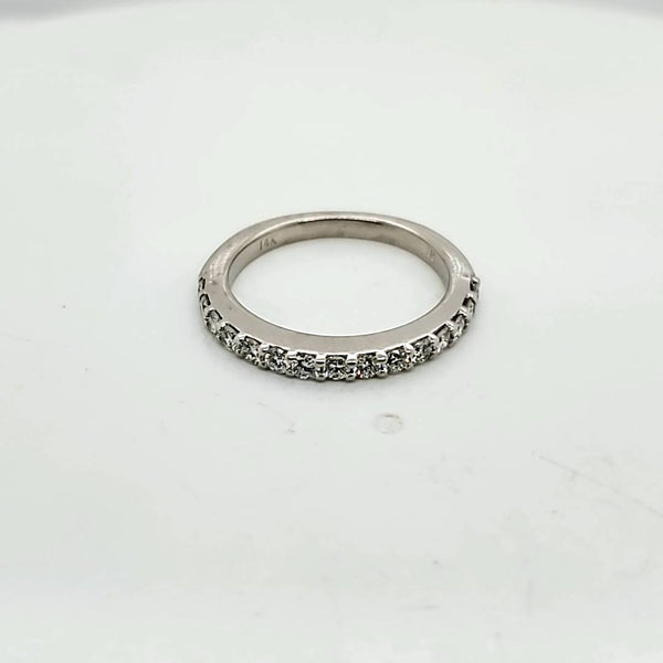 14kt White Gold and Diamond Wedding Band