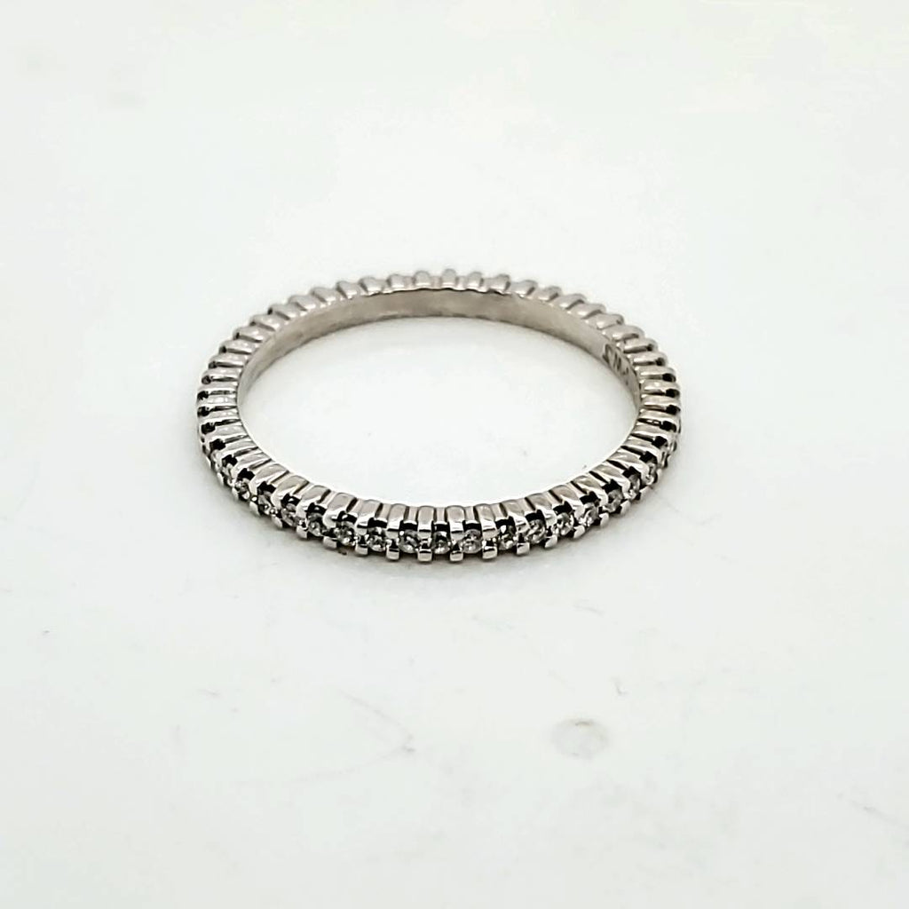 14kt White Gold and Diamond Eternity Wedding Band