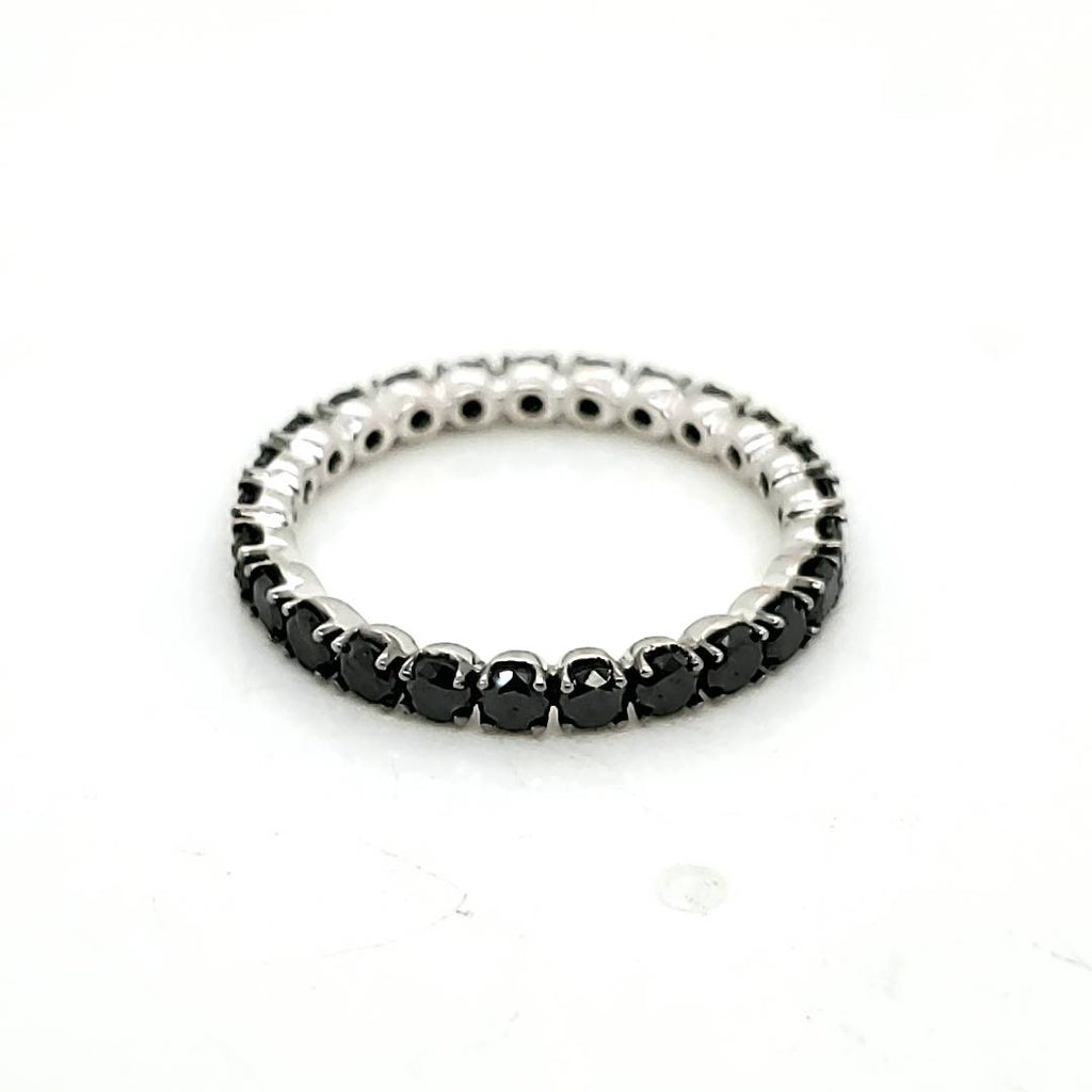 18kt White Gold Black Diamond Eternity Band