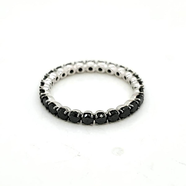18kt White Gold Black Diamond Eternity Band