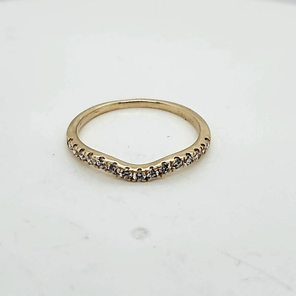 14kt Yellow Gold Diamond Curved Wedding Band