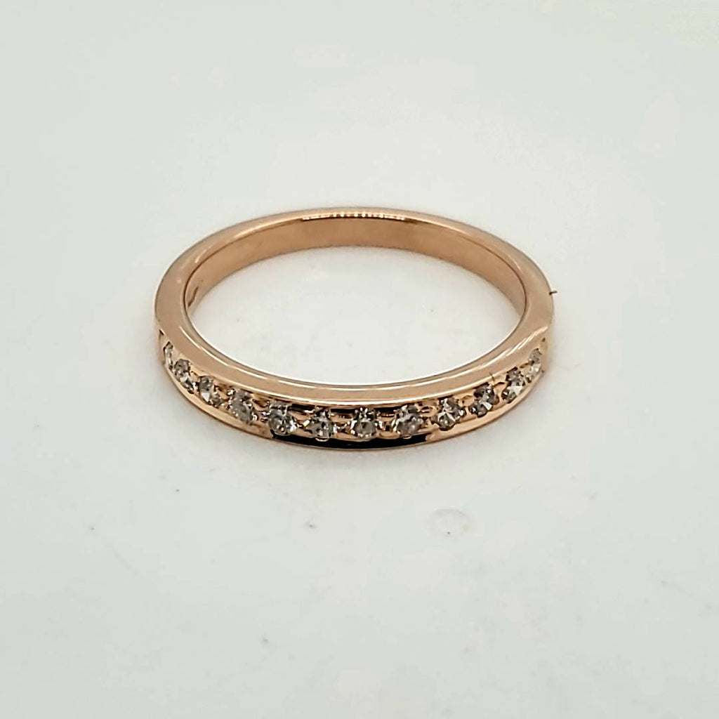 18kt Rose Gold and Diamond Wedding Band