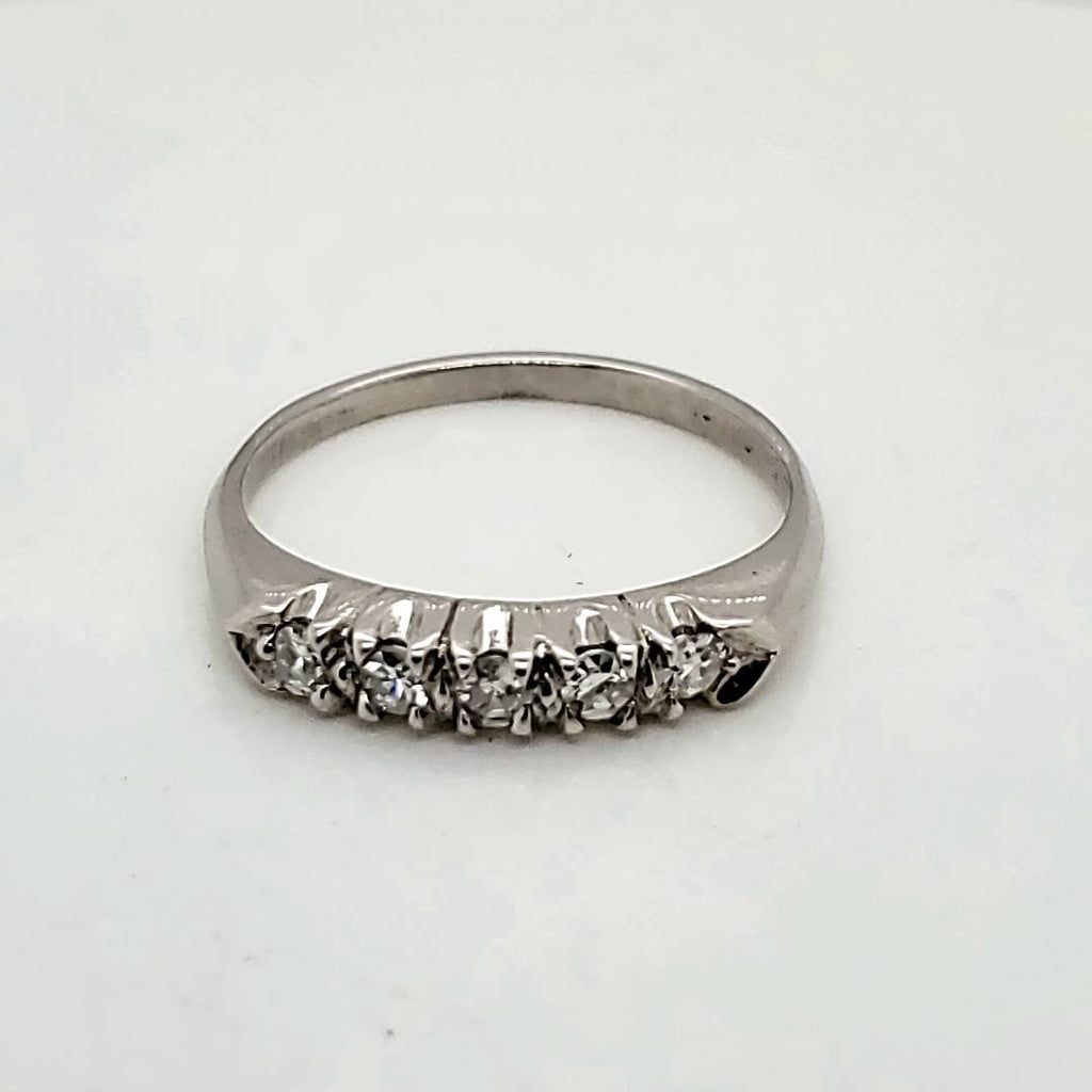 Vintage Platinum and Diamond Wedding Band