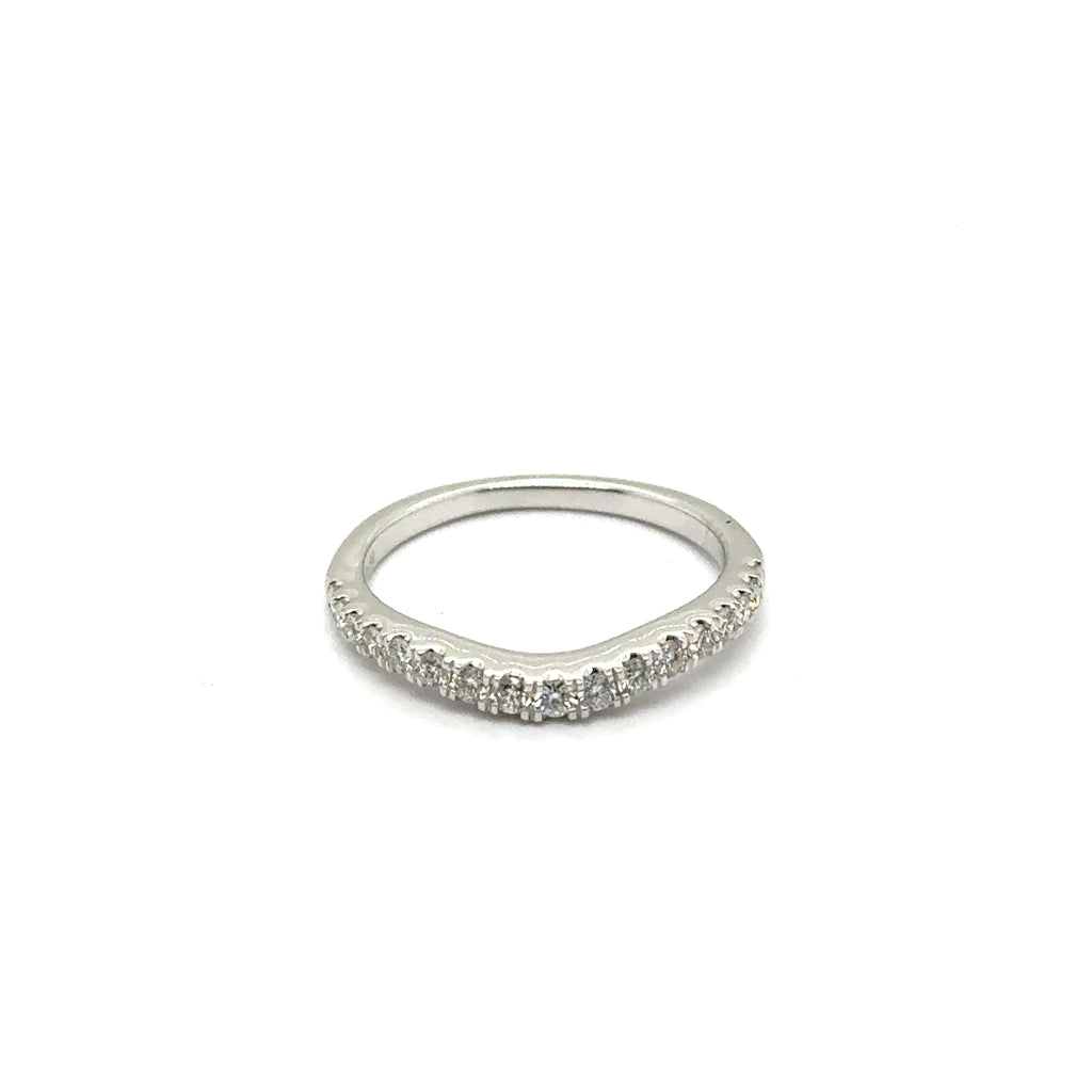 14kt White Gold 0.36ct Curved Diamond Wedding Band