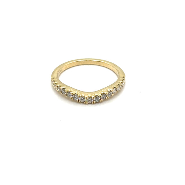 14kt Yellow Gold 0.36ct Curved Diamond Wedding Band