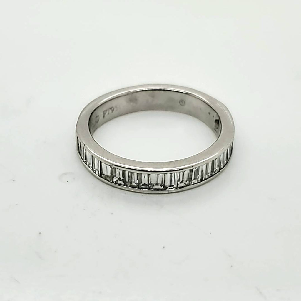 Platinum Baguette Cut Diamond Wedding Band