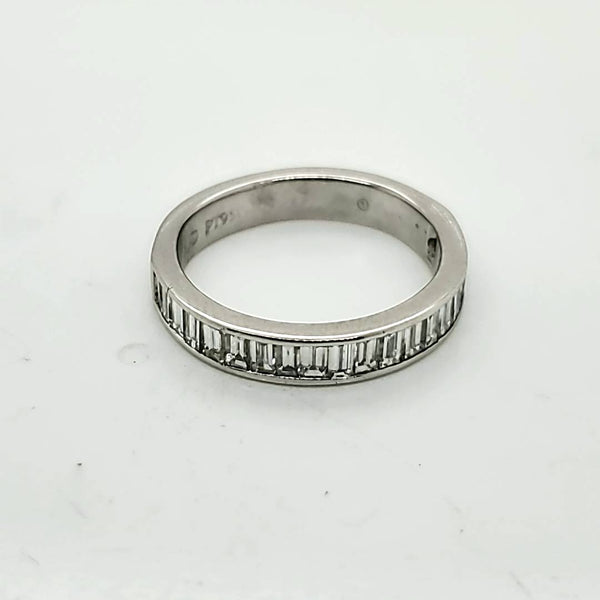 Platinum Baguette Cut Diamond Wedding Band