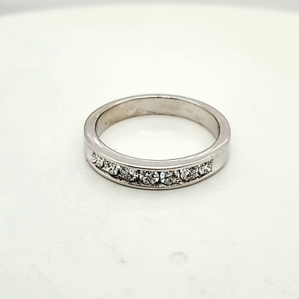 14kt White Gold and Diamond Wedding Band