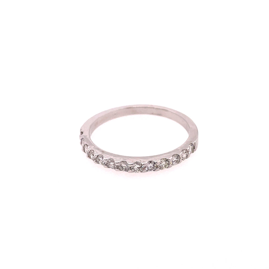 14kt White Gold And Diamond Stackable Wedding Band