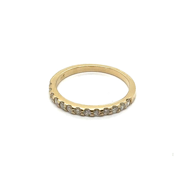 14kt Yellow Gold And Diamond Stackable Wedding Band