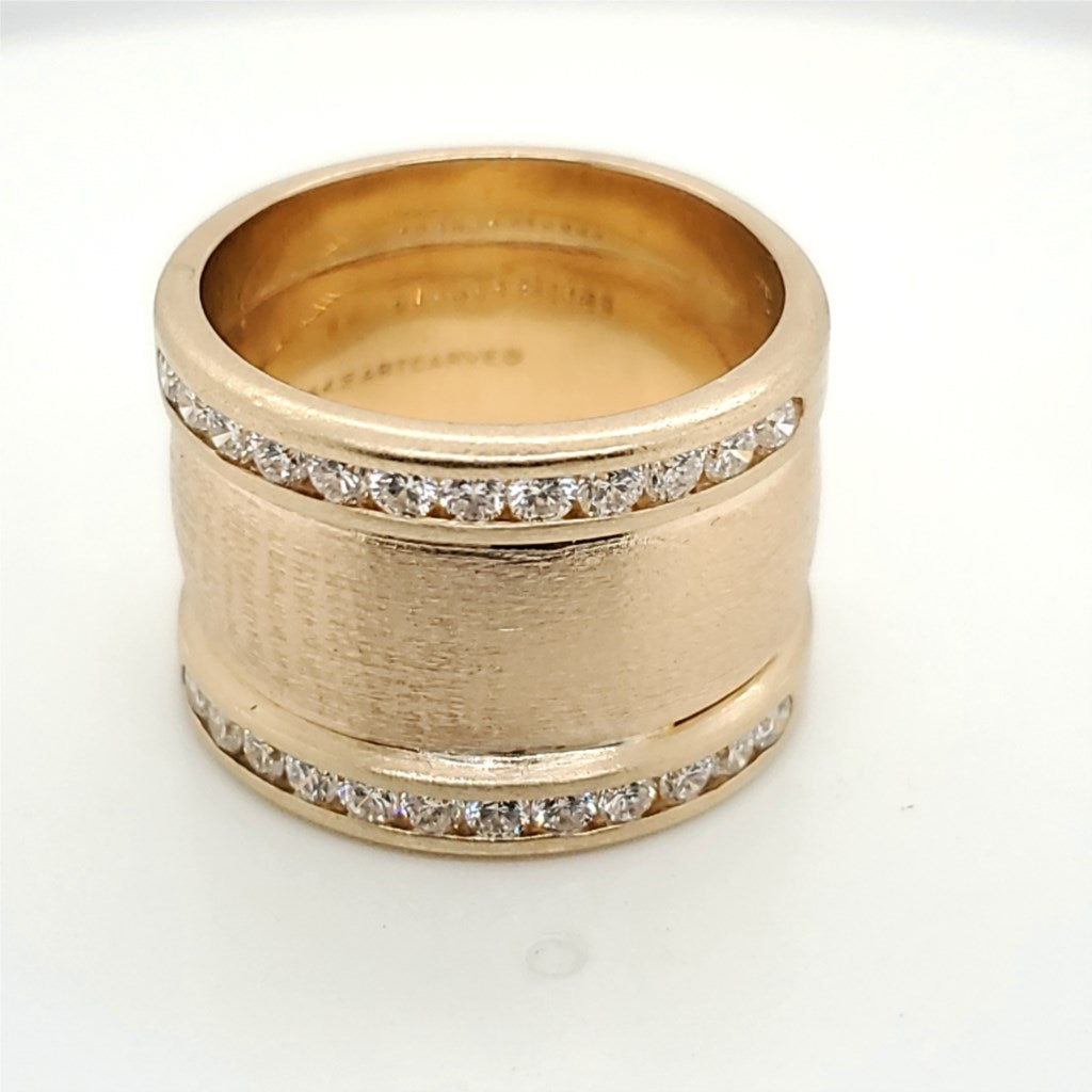 14kt Yellow Gold and Diamond Wedding Band