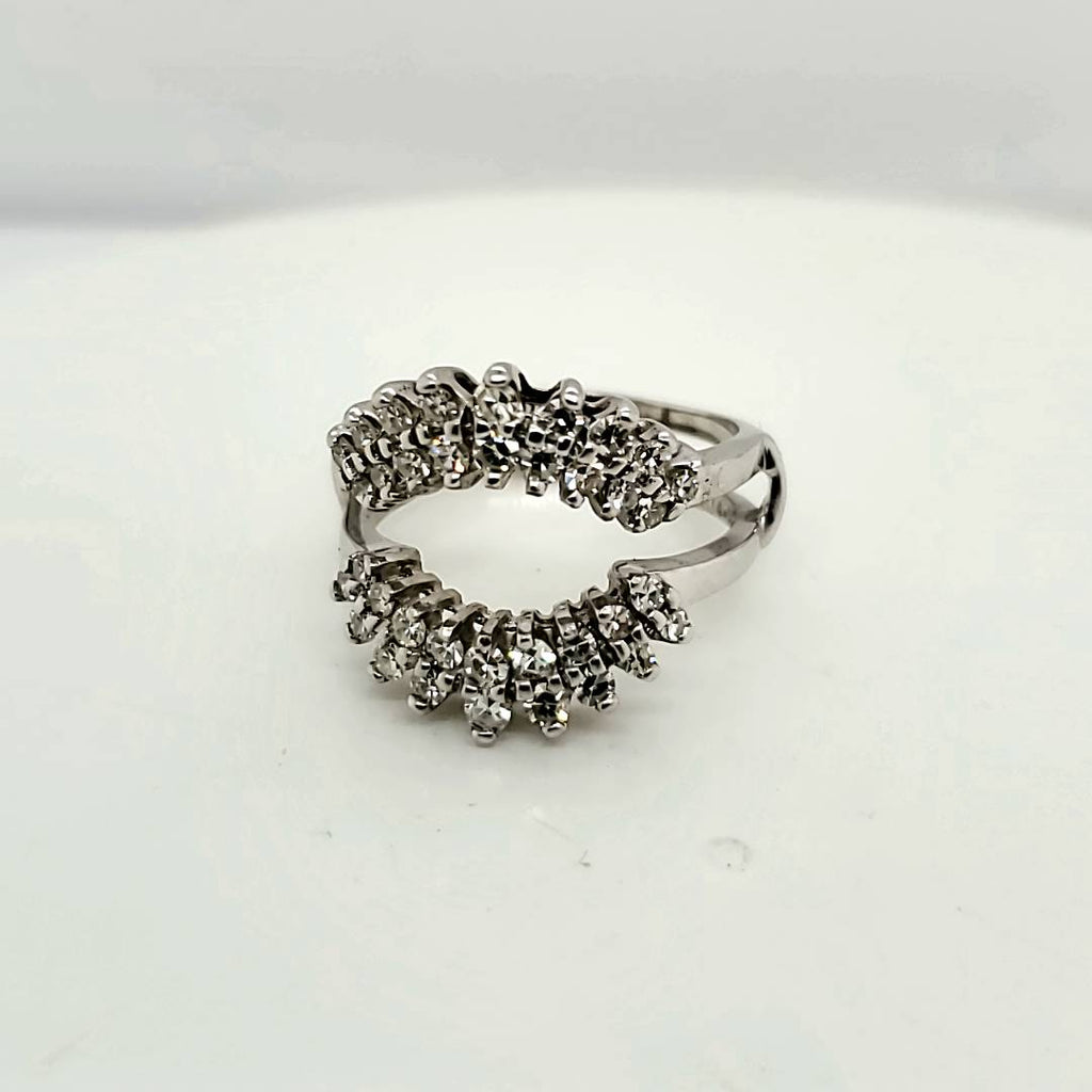 14kt White Gold Diamond Ring Guard