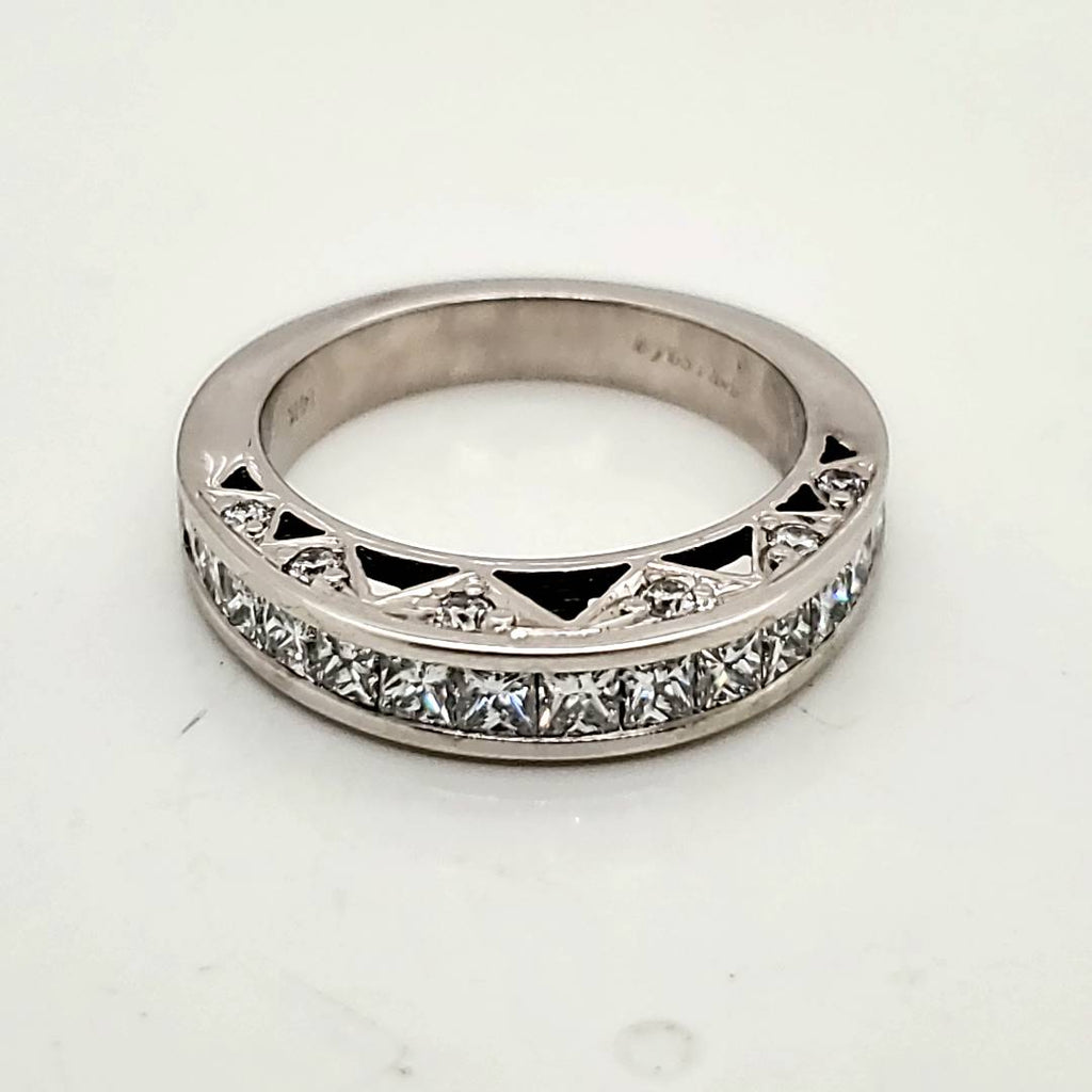 14kt White Gold Princess Cut Diamond Wedding Band