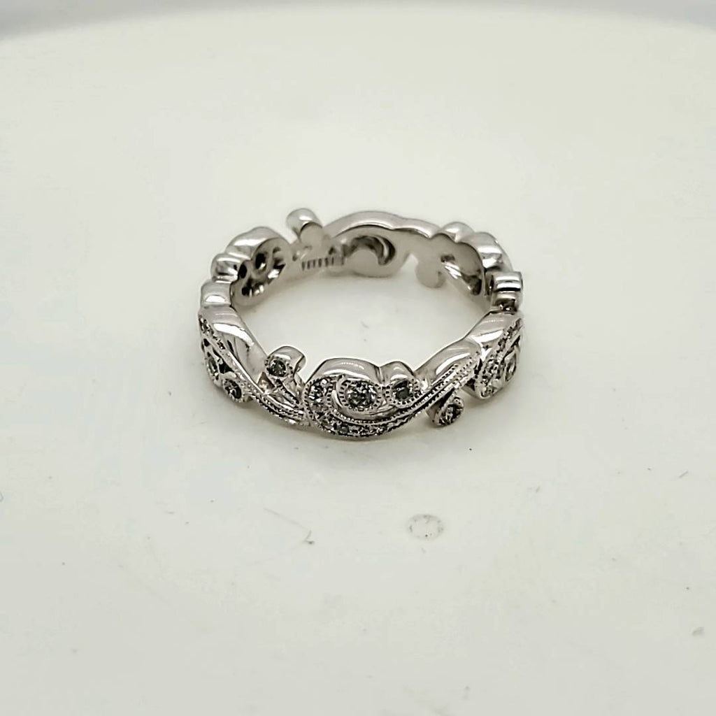 Kirk Kara 18kt White Gold and Diamond Wedding Band