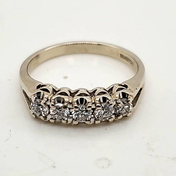 Vintage 14kt Yellow Gold Diamond Wedding Band