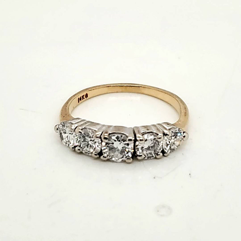 14kt Yellow Gold and Diamond Wedding Band