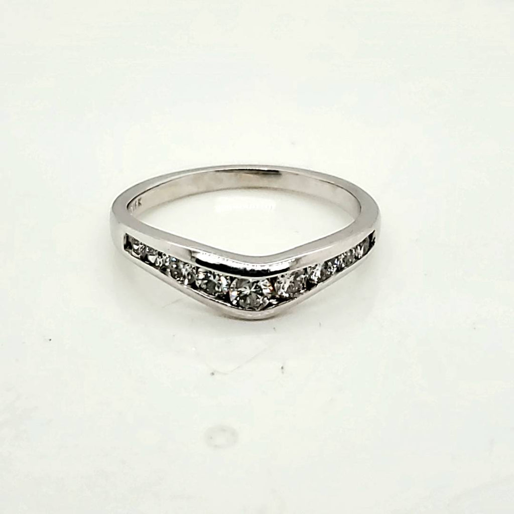 14kt White Gold and Diamond Wedding Band