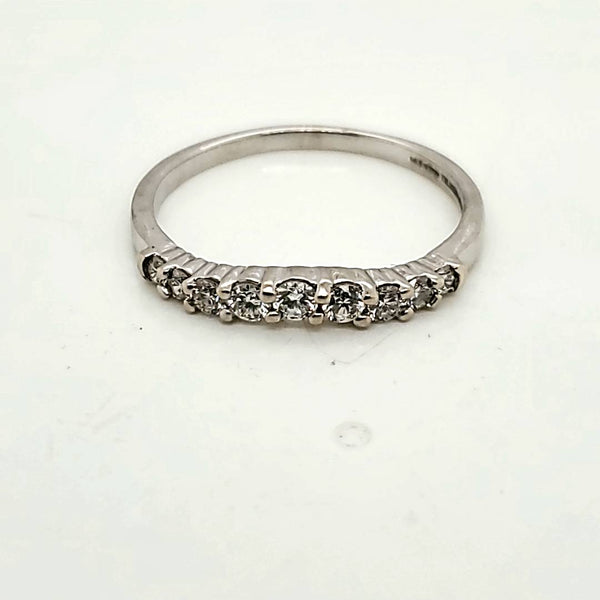 14kt White Gold and Diamond Wedding Band