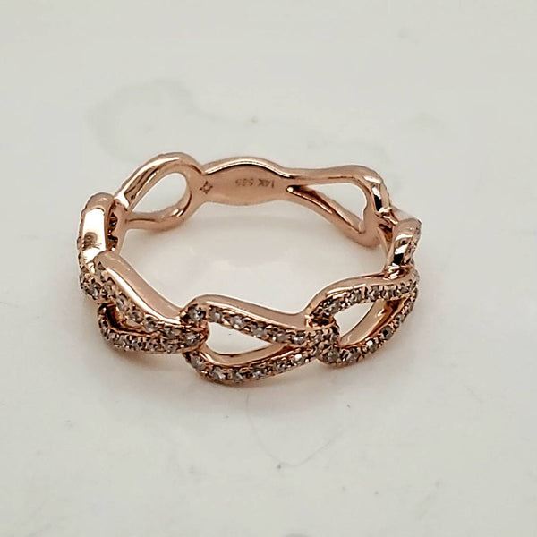 14kt Rose Gold and Diamond Wedding Band