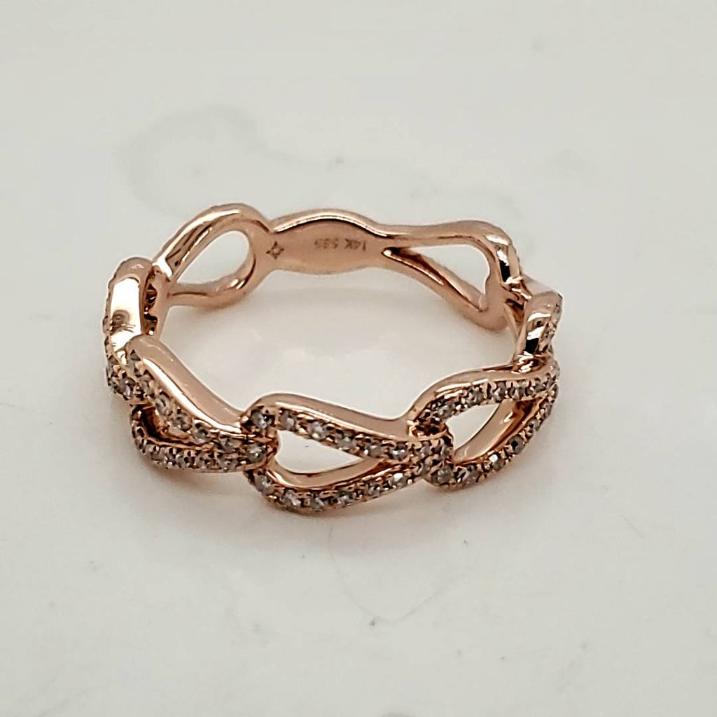 14kt Rose Gold and Diamond Wedding Band