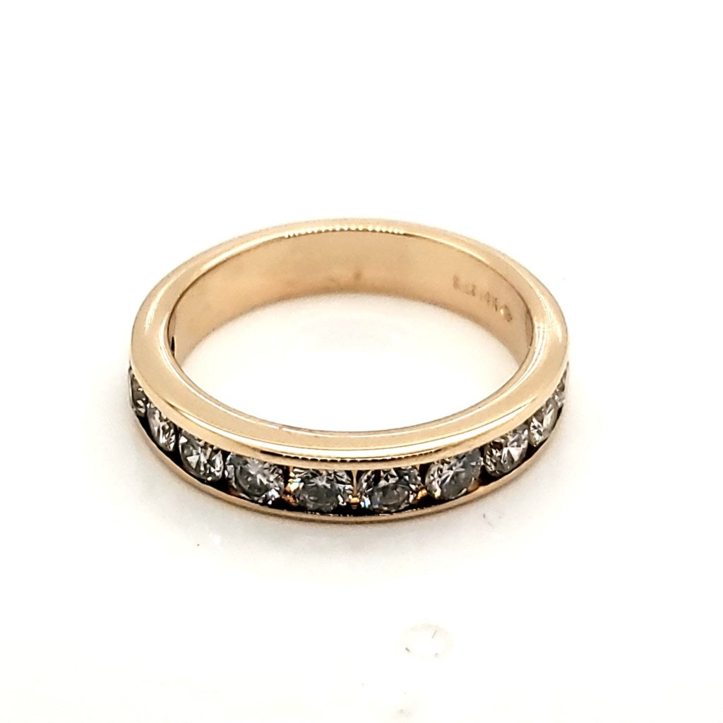 14kt Yellow Gold and Diamond Channel Set Wedding Band