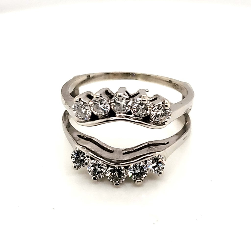 14kt White Gold Diamond Ring Guard