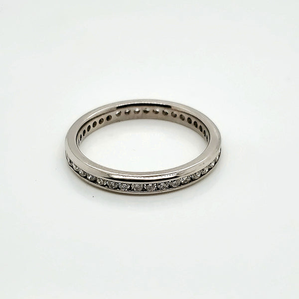 Size 6 14Kt White Gold And Diamond Eternity Wedding Band