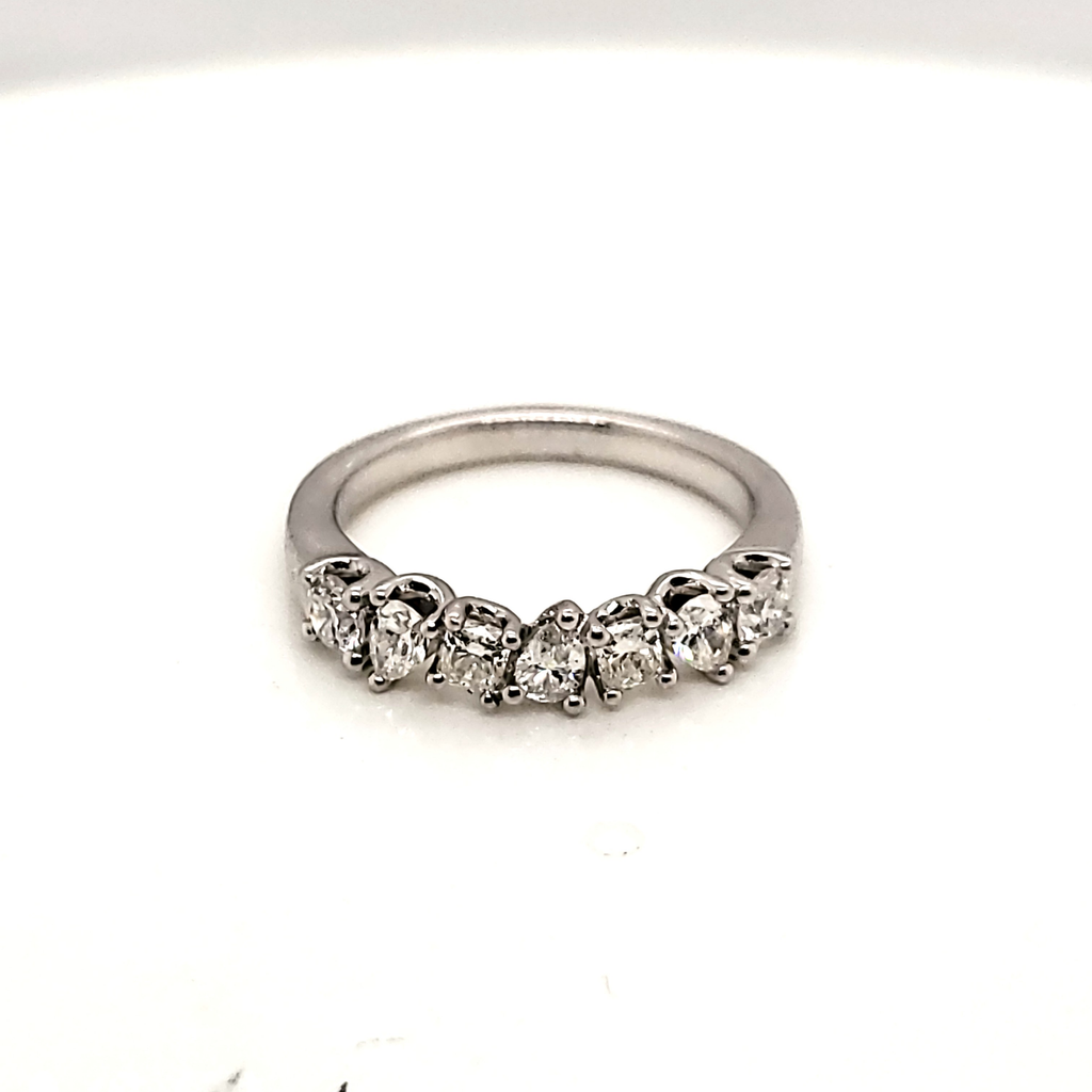 14kt White Gold and Various Shaped Diamond Wedding Band