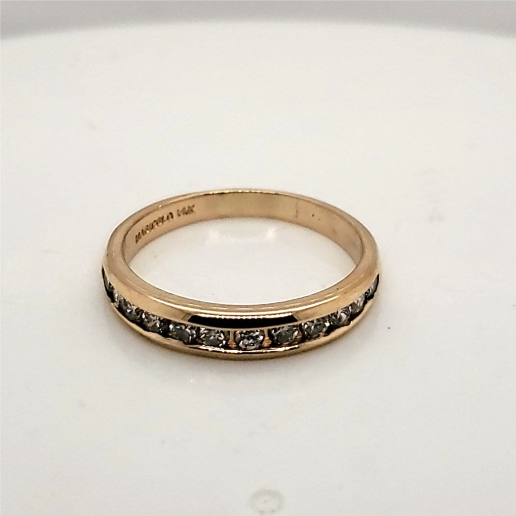 14kt Yellow Gold and Diamond Wedding Band