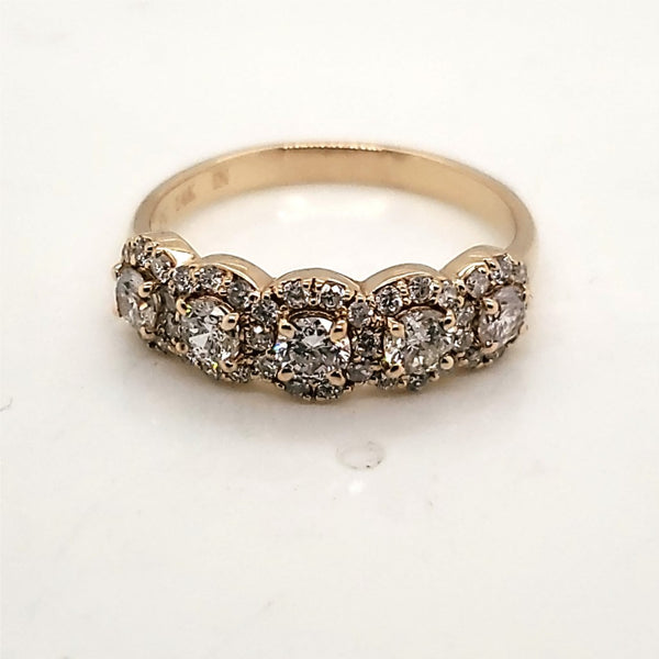 14Kt Yellow Gold And Diamond Wedding Band