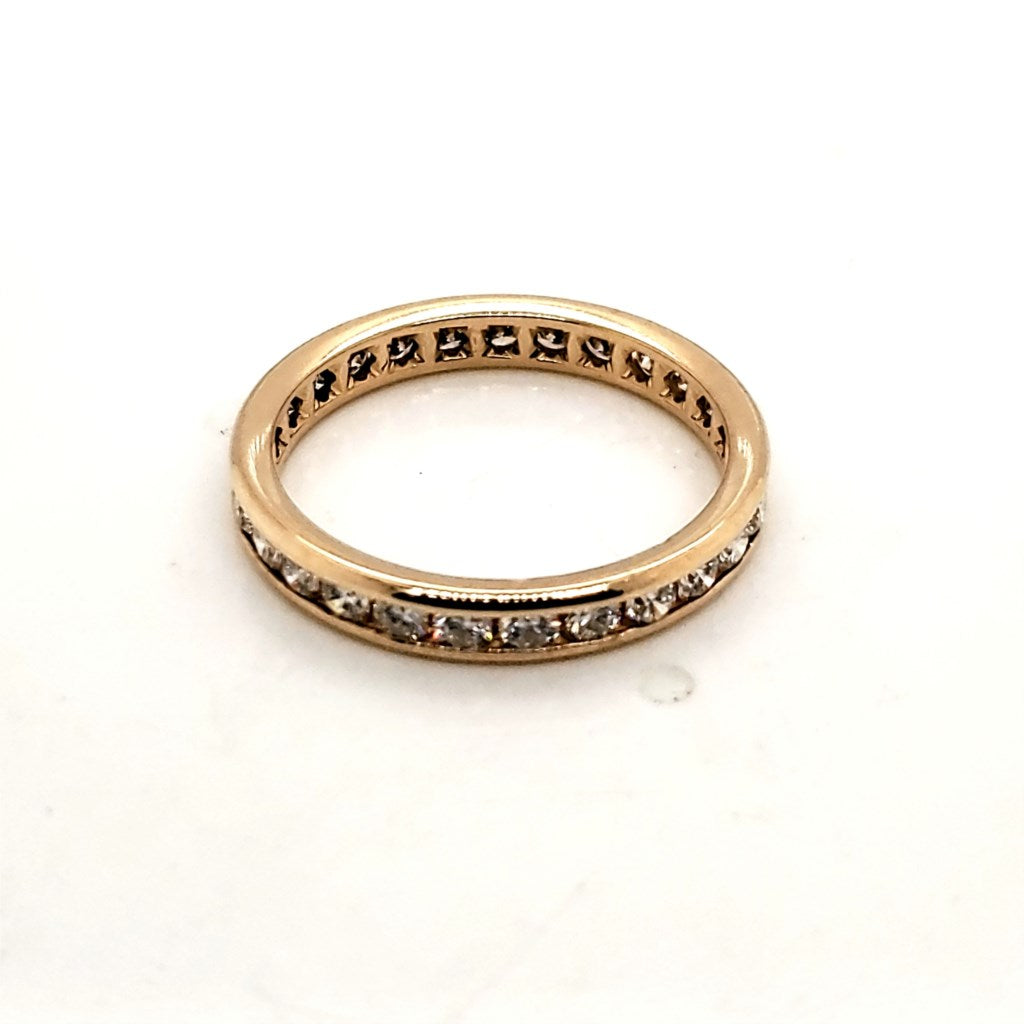 14kt Yellow Gold Channel Set Diamond Eternity Wedding Band