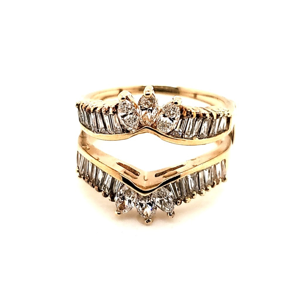 14kt Yellow Gold and Diamond Ring Guard