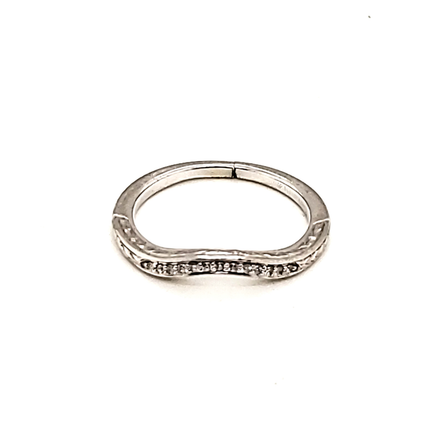 14kt Gold and Diamond Contoured Wedding Band