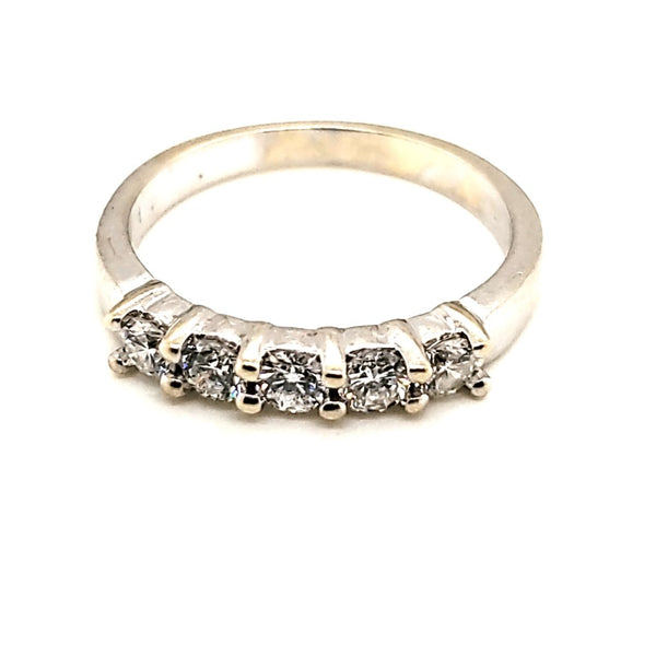 14kt White Gold and Diamond Wedding Band